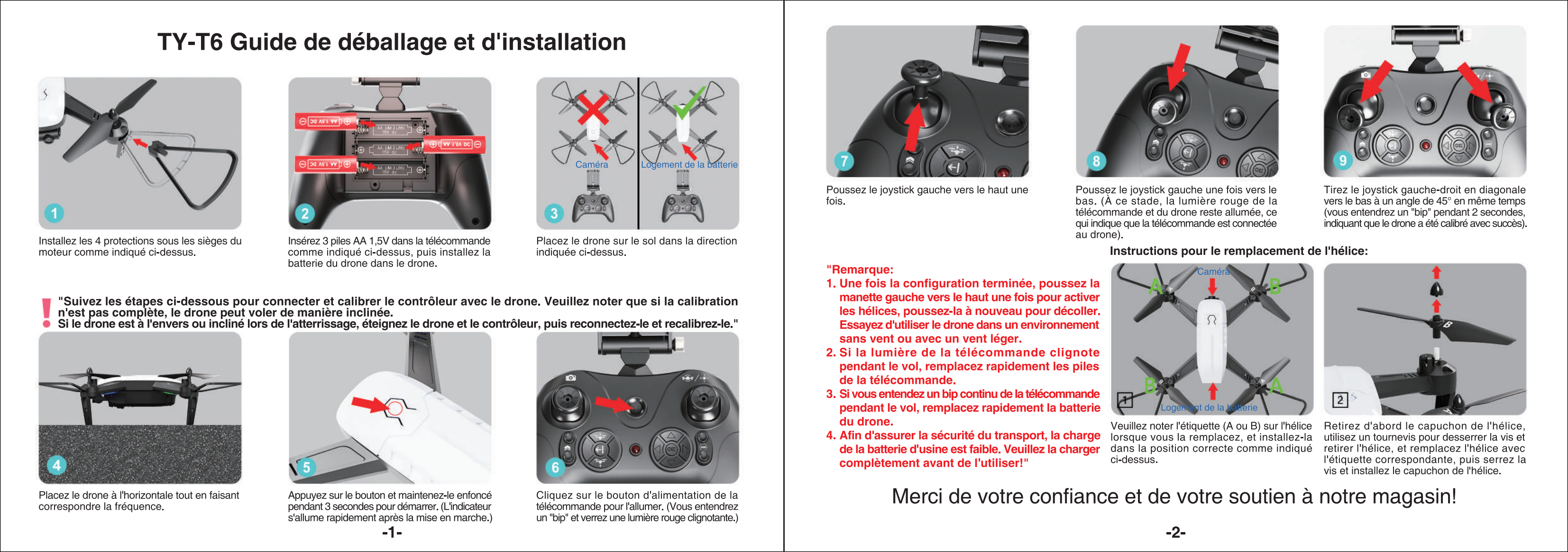 T6 Drone-Unboxing Operating Instructions